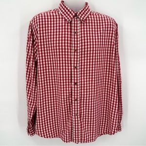 3/$15 OLDE SCHOOL BRAND HOMESPUN ORIGINALS Shirt XL L/S red Check Button flaws